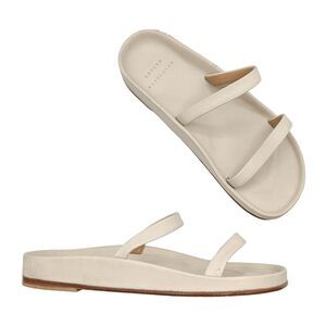 Lauren Manoogian Leather Line Sandals in Bone Size 40